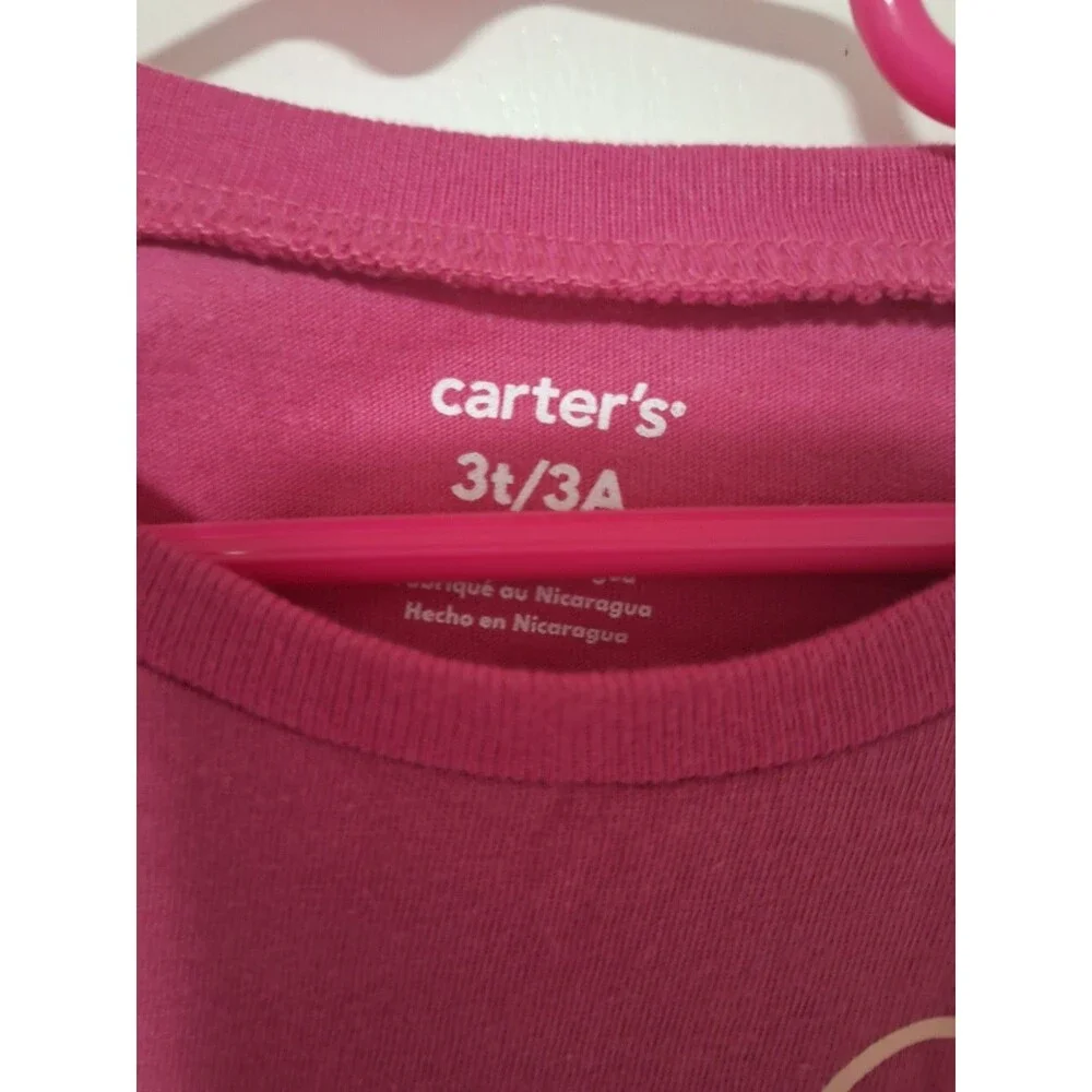 Carter's Girls 5T Pink Long Sleeve Sister Heart Graphic Tee NWT